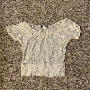 Mesh white crop top